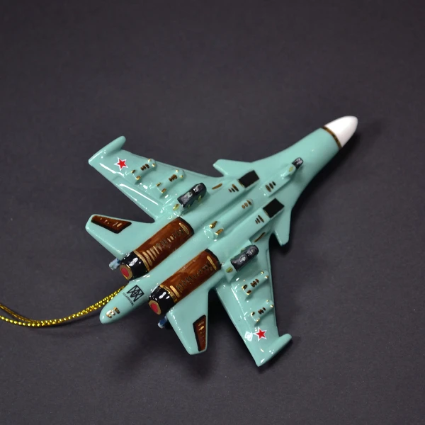 Ёлочная игрушка Самолет- бомбардировщик № 34  (фарфор) серия Самолеты России