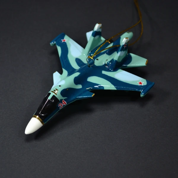 Ёлочная игрушка Самолет- бомбардировщик № 34  (фарфор) серия Самолеты России