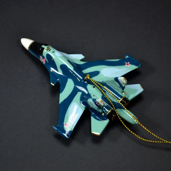 Ёлочная игрушка Самолет- бомбардировщик № 34  (фарфор) серия Самолеты России