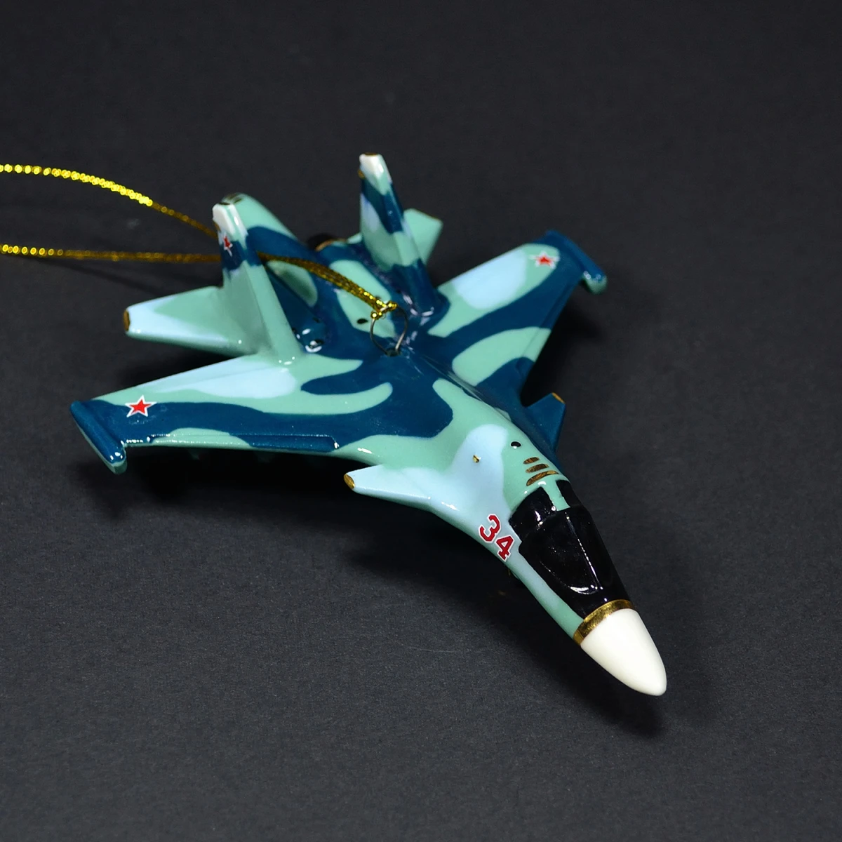 Ёлочная игрушка Самолет- бомбардировщик № 34  (фарфор) серия Самолеты России