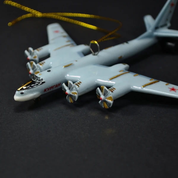 Елочная игрушка самолет №95 Медведь (фарфор) серия Самолеты России