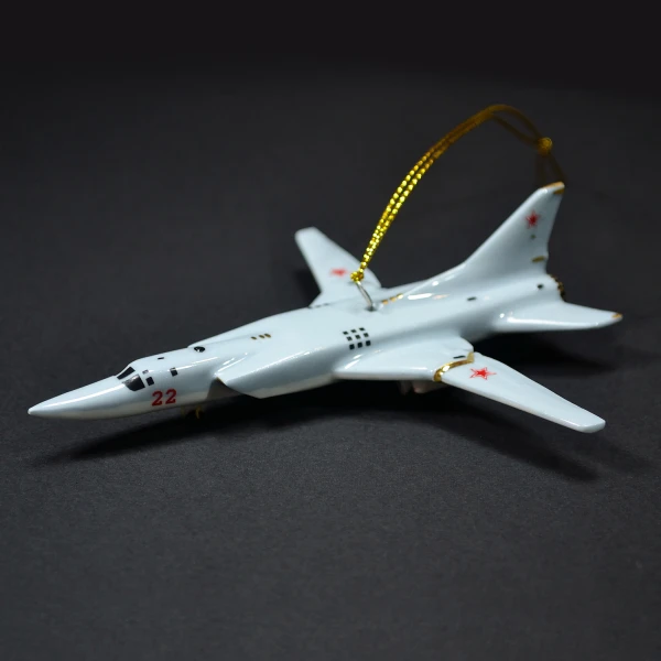 Ёлочная игрушка Самолет-Бомбардировщик №22 серый (фарфор) серия Самолеты России