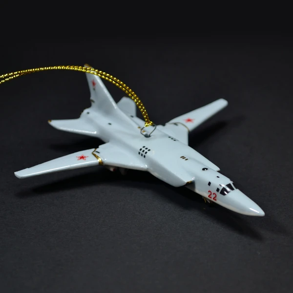 Ёлочная игрушка Самолет-Бомбардировщик №22 серый (фарфор) серия Самолеты России
