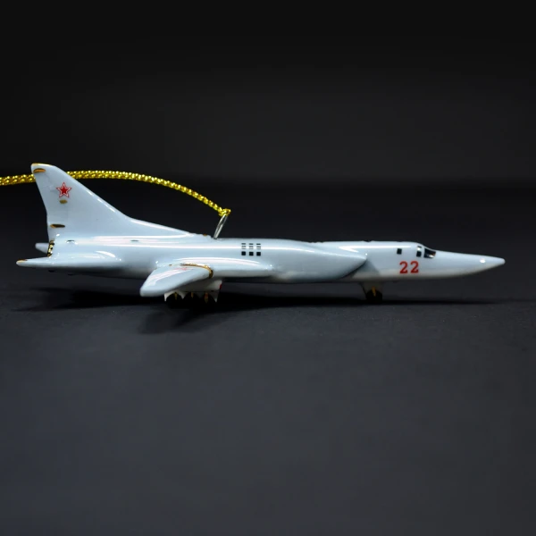 Ёлочная игрушка Самолет-Бомбардировщик №22 серый (фарфор) серия Самолеты России