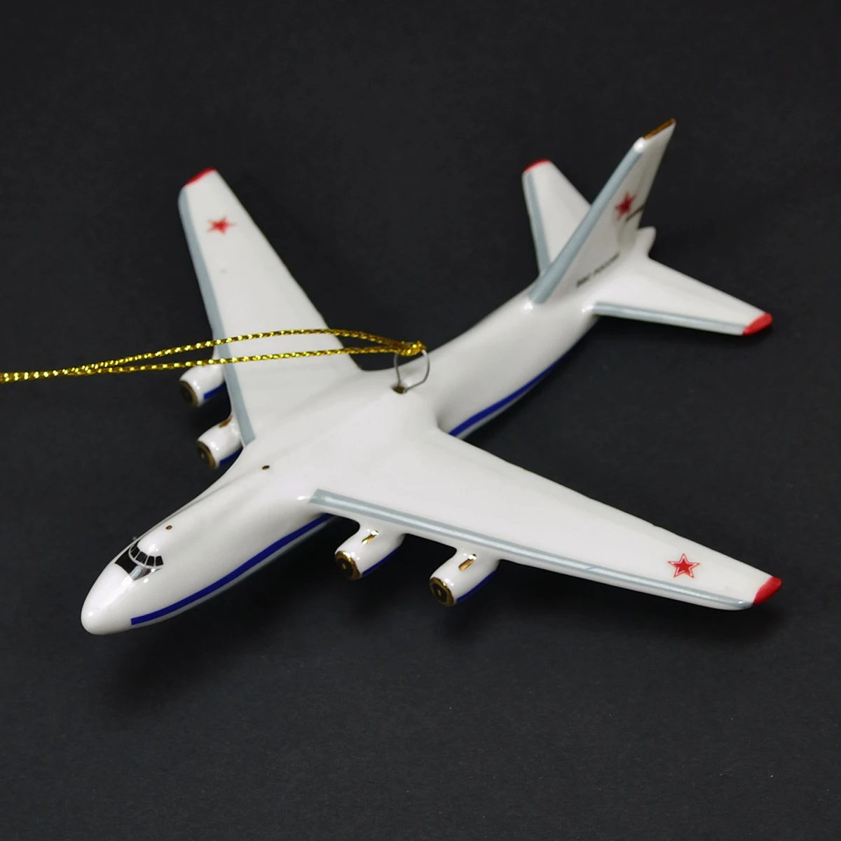 Ёлочная игрушка самолет АН-124 Руслан (фарфор) серия Самолеты России